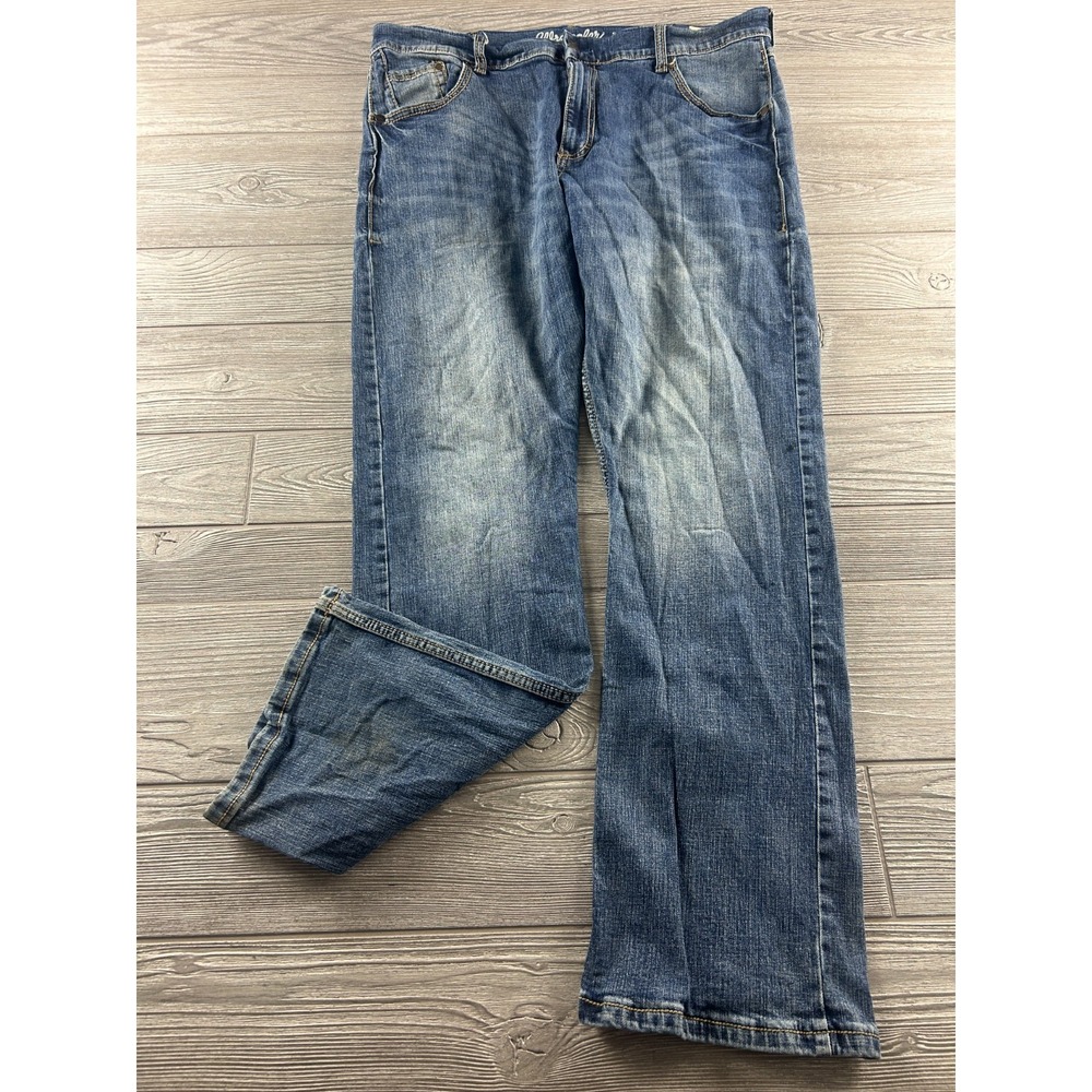 Wrangler Retro Slim Boot Jeans Mens 38x32 Blue Denim Stretch Medium Wash WLT77LY